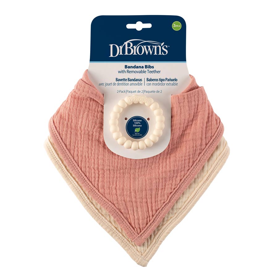 Dr. Brown's® Muslin Bandana Bibs with Flexees™ Beaded Teether Ring - Image 2