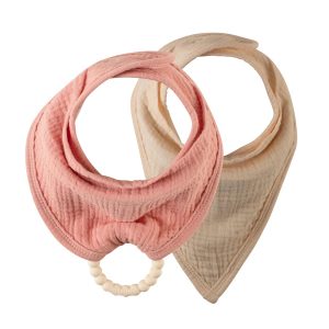 Dr. Brown's® Muslin Bandana Bibs with Flexees™ Beaded Teether Ring