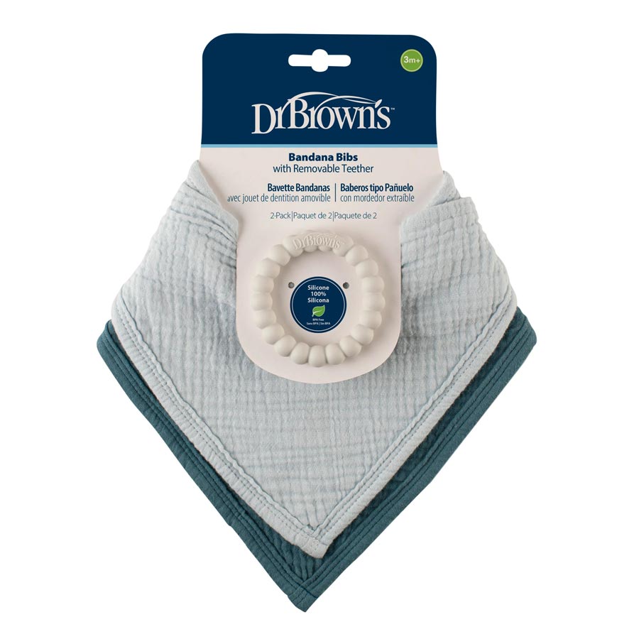 Dr. Brown's® Muslin Bandana Bibs with Flexees™ Beaded Teether Ring - Image 2