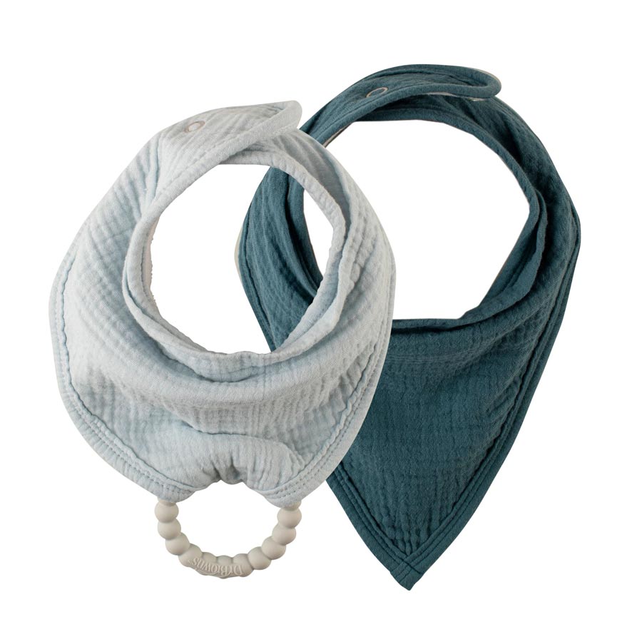 Dr. Brown's® Muslin Bandana Bibs with Flexees™ Beaded Teether Ring