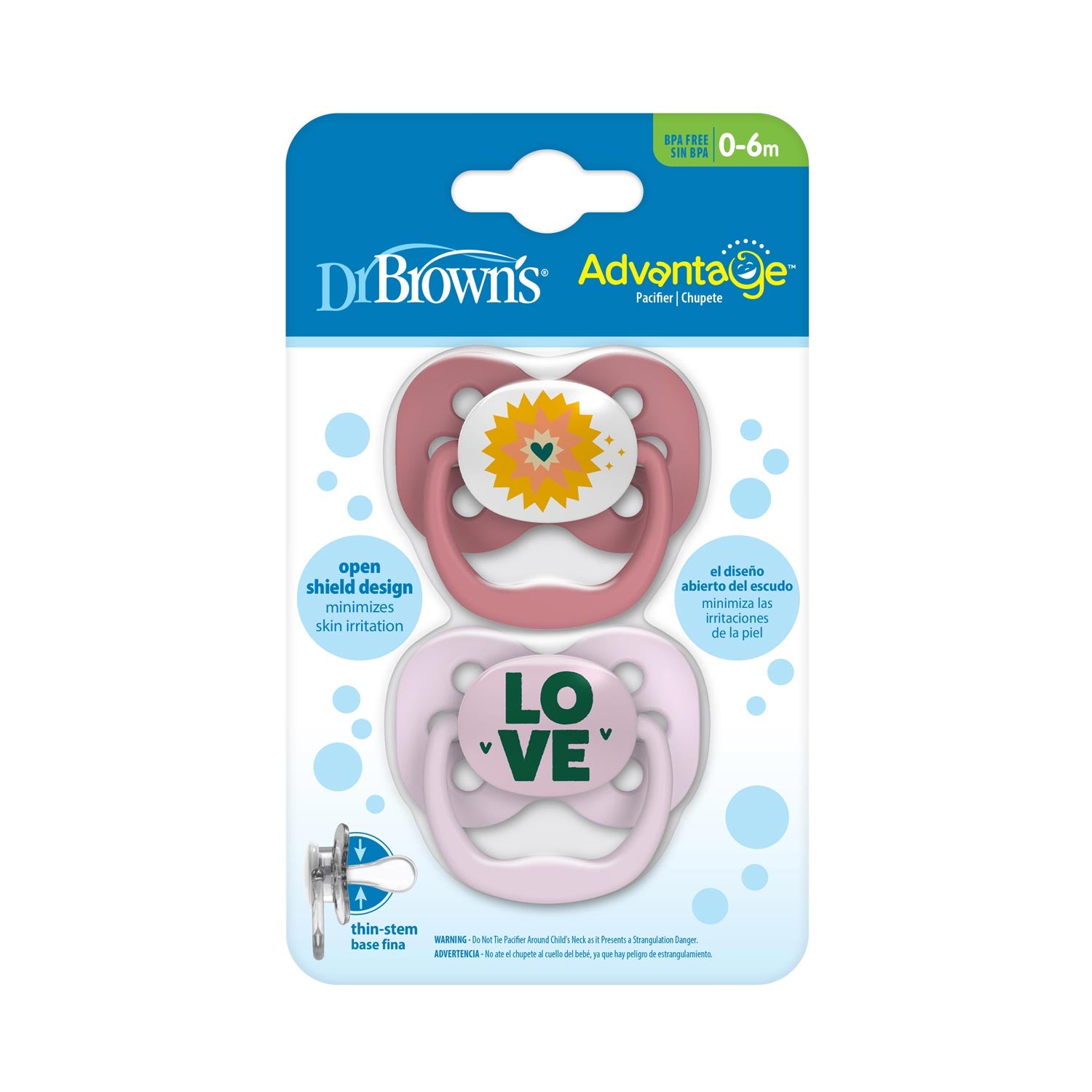 Dr. Brown's™ Advantage™ Pacifiers. Ages 0-6 months. 2 count - Image 2