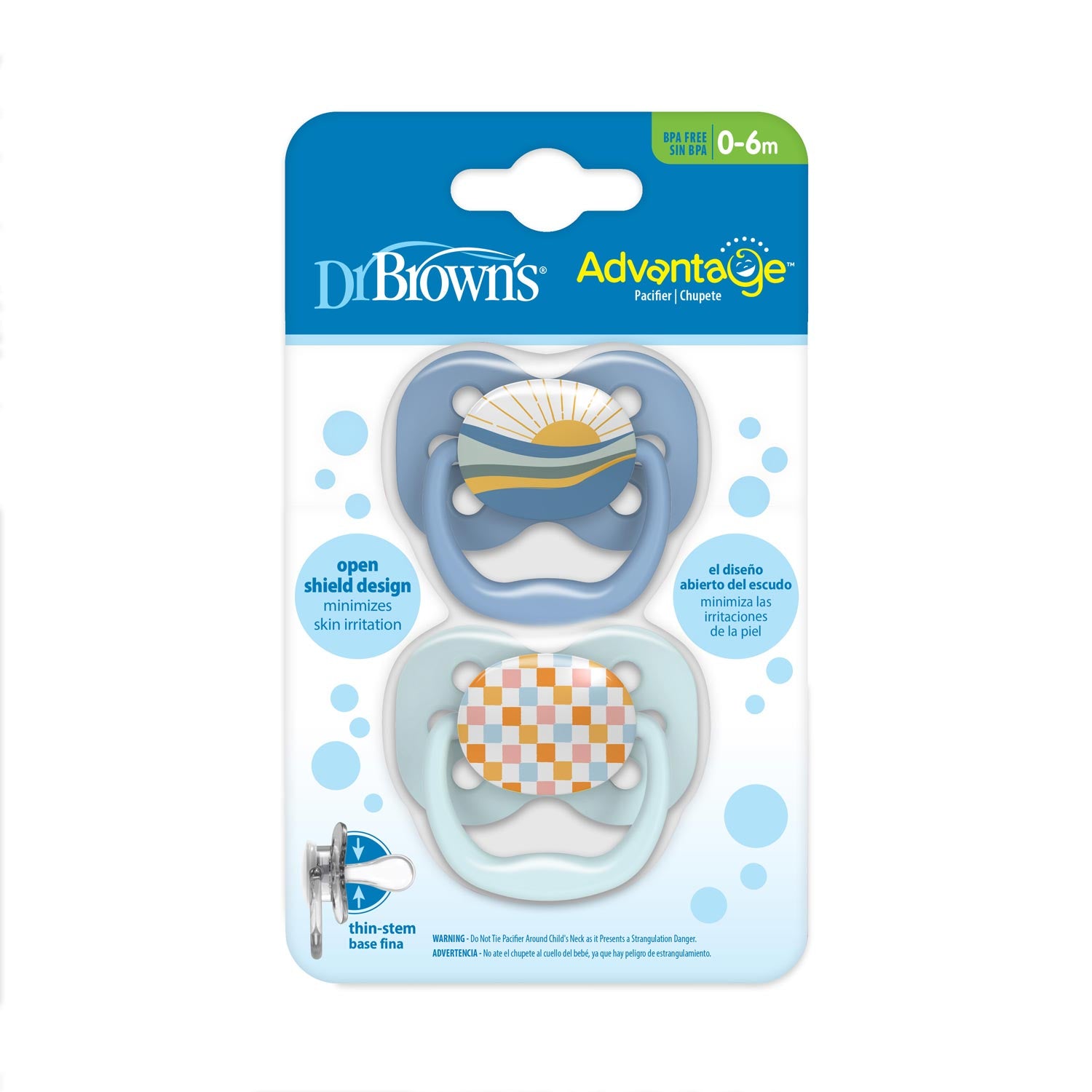 Dr. Brown's™ Advantage™ Pacifiers. Ages 0-6 months. 2 count - Image 2
