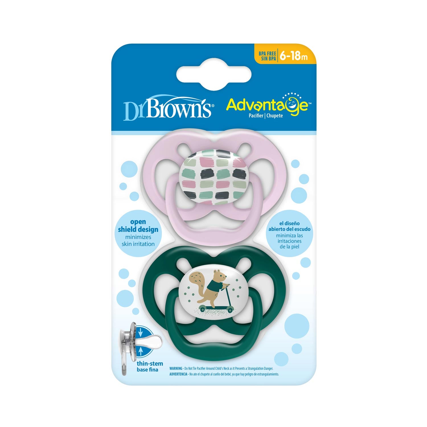 Dr. Brown's™ Advantage™ Pacifiers. Ages 6-18 months. 2 count - Image 2