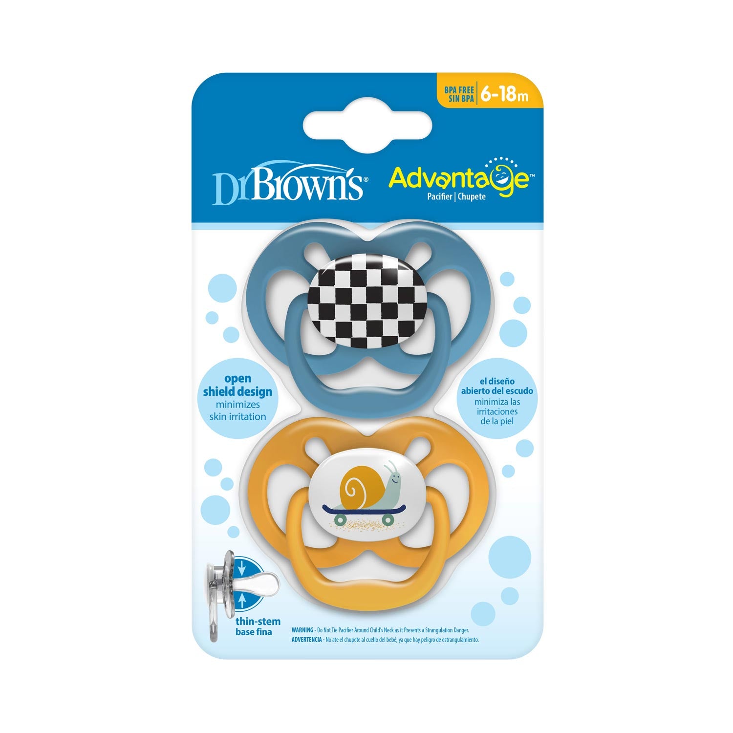 Dr. Brown's™ Advantage™ Pacifiers. Ages 6-18 months. 2 count - Image 2