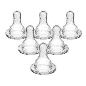 Dr. Brown's Natural Flow Narrow Baby Bottle Silicone Nipple. Ultra Preemie. 6-Pack
