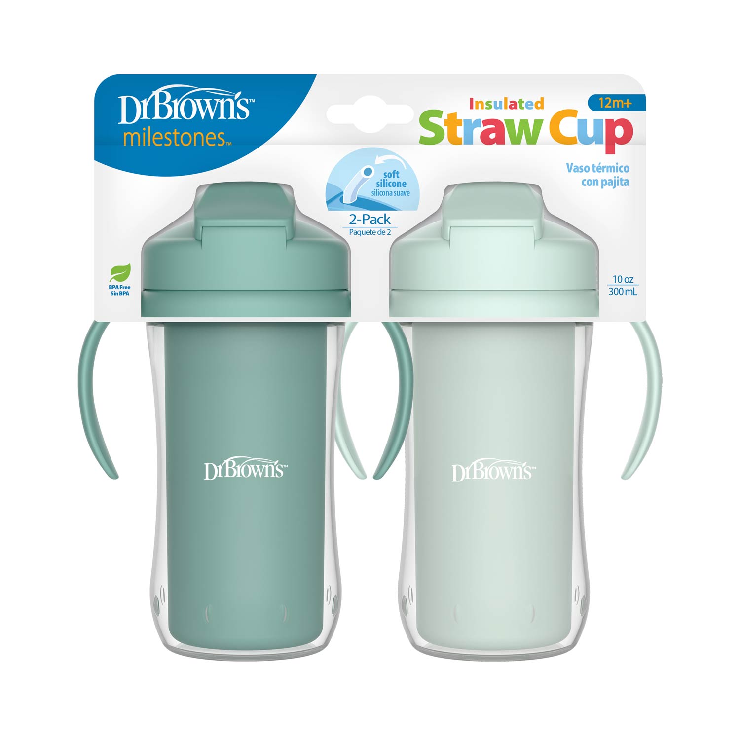 Dr. Brown's® Milestones™ Insulated Straw Cup. 2-Pack - Image 2