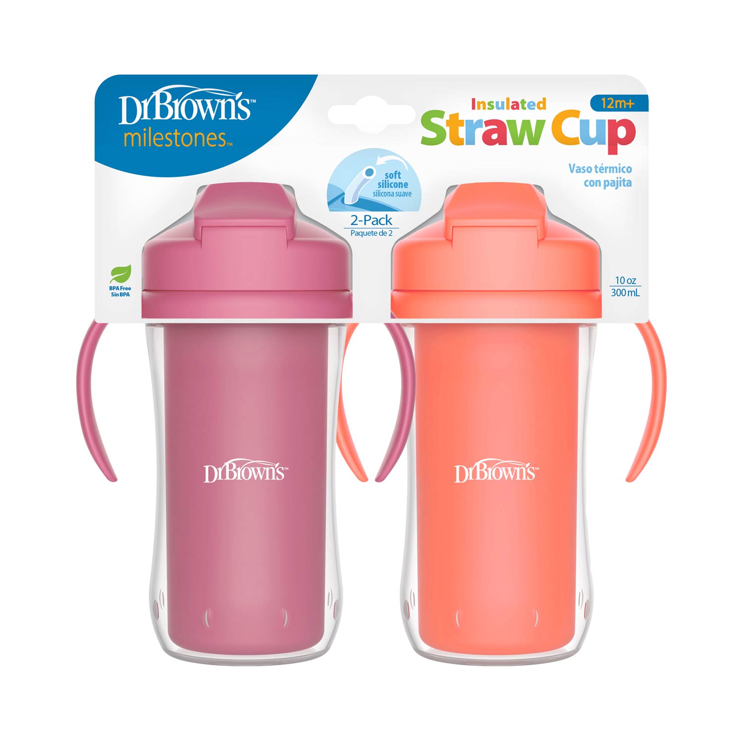 Dr. Brown's® Milestones™ Insulated Straw Cup. 2-Pack - Image 2