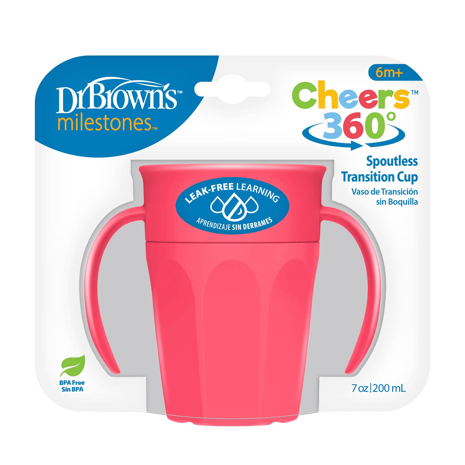 Dr. Brown's® Milestones™ Cheers360™ Cup with Handles. 7 oz/200 mL - Image 2