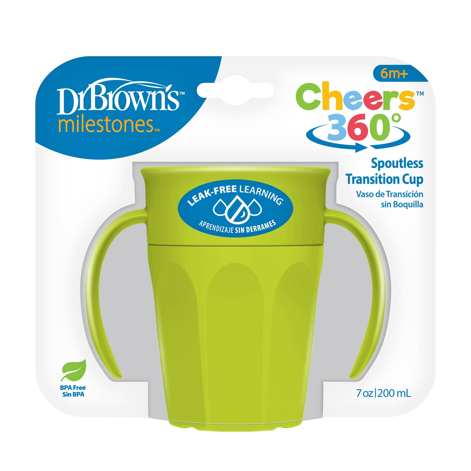 Dr. Brown's® Milestones™ Cheers360™ Cup with Handles. 7 oz/200 mL - Image 2