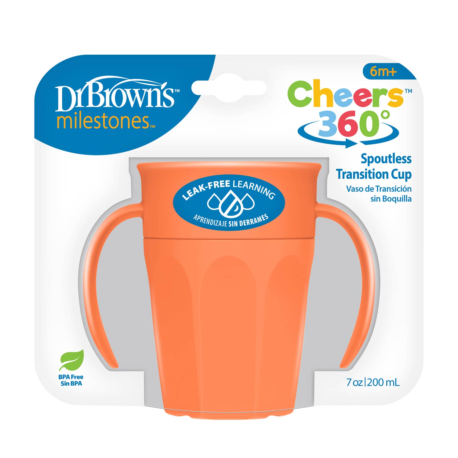 Dr. Brown's® Milestones™ Cheers360™ Cup with Handles. 7 oz/200 mL - Image 2