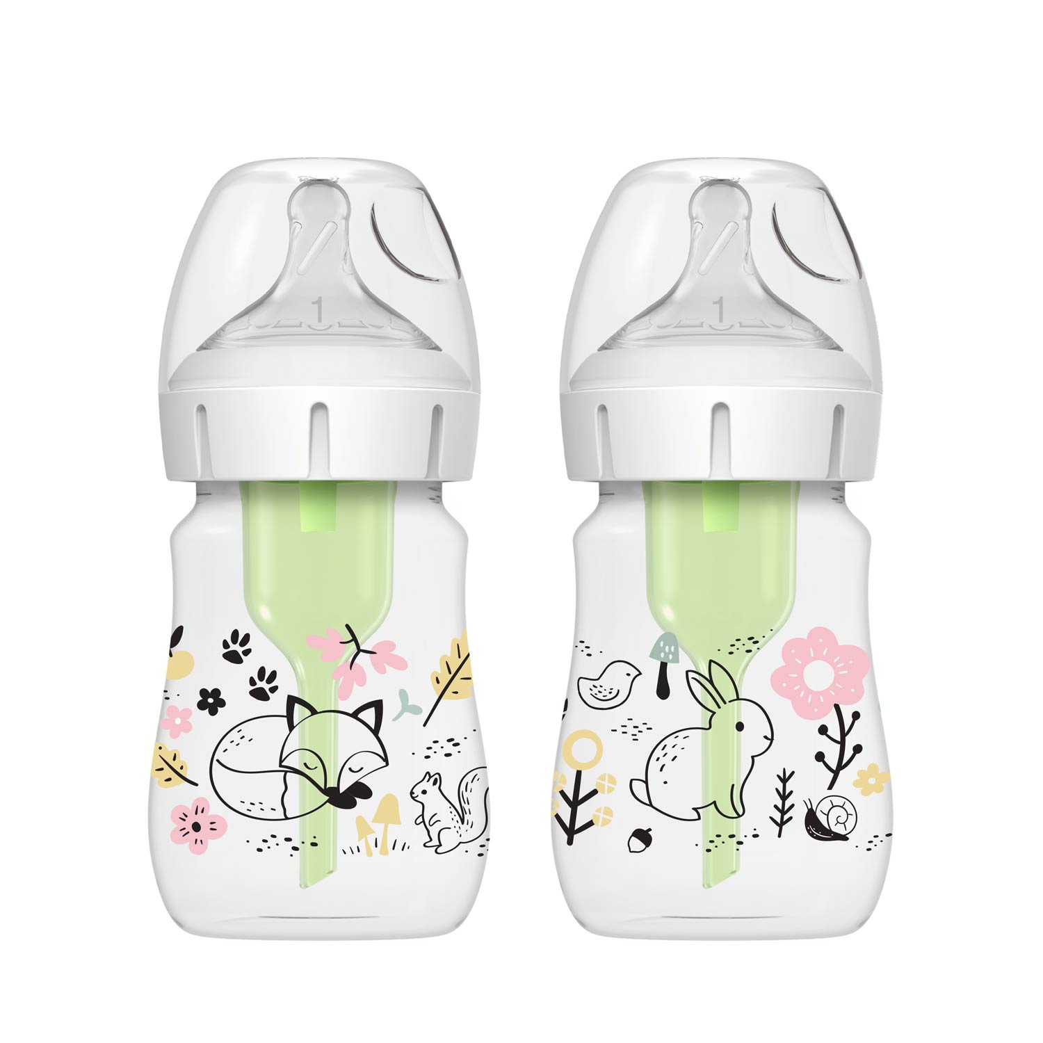Dr. Brown's Natural Flow Anti-Colic Options+ Wide-Neck Baby Bottle. 5oz/150mL. 2-Pack