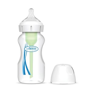 Dr. Brown's Natural Flow Anti-Colic Options+ Wide-Neck Baby Bottle. with Level 1 Slow Flow Nipple