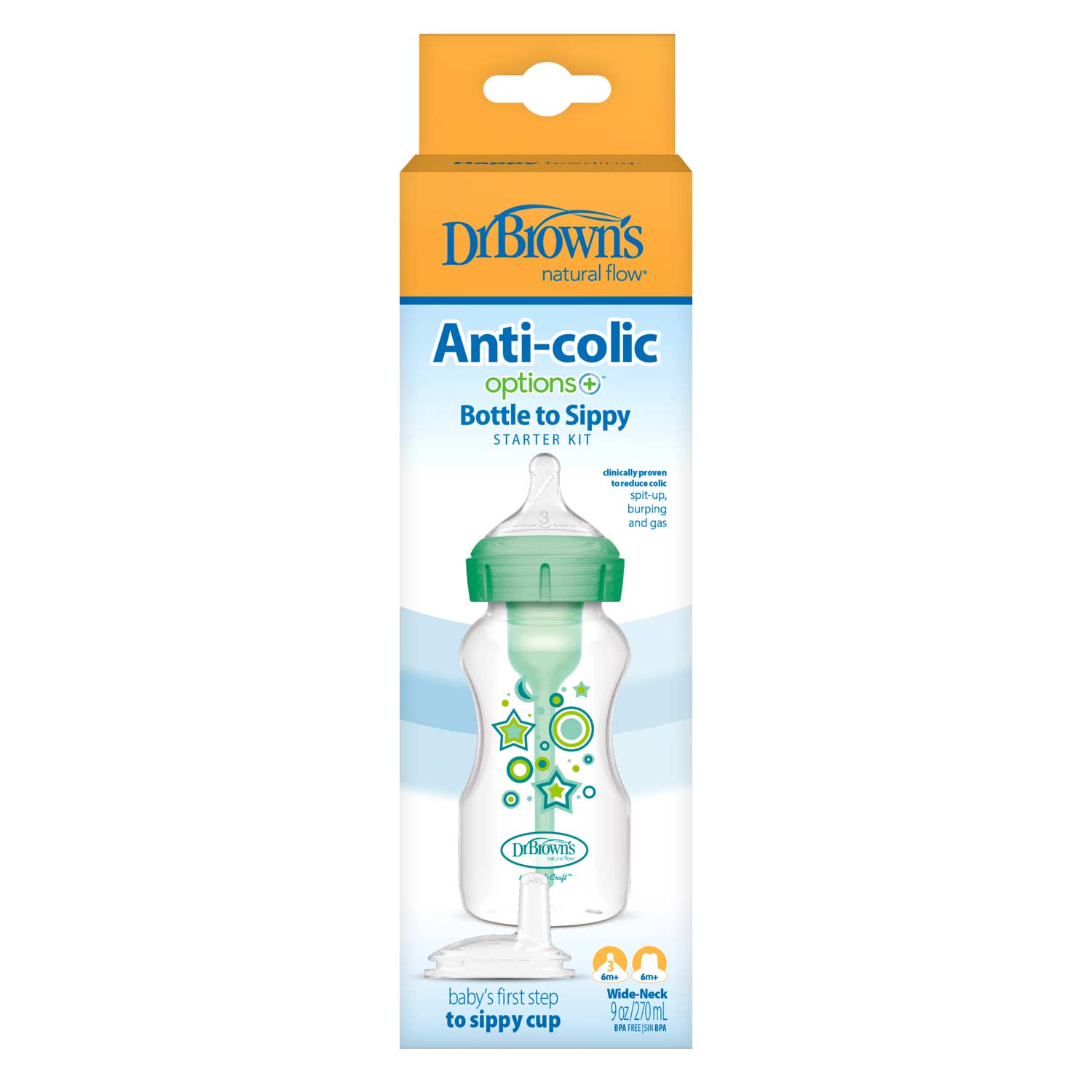 Dr. Brown's Natural Flow Anti-Colic Options+ Wide-Neck Sippy Bottle Starter Kit - Image 2