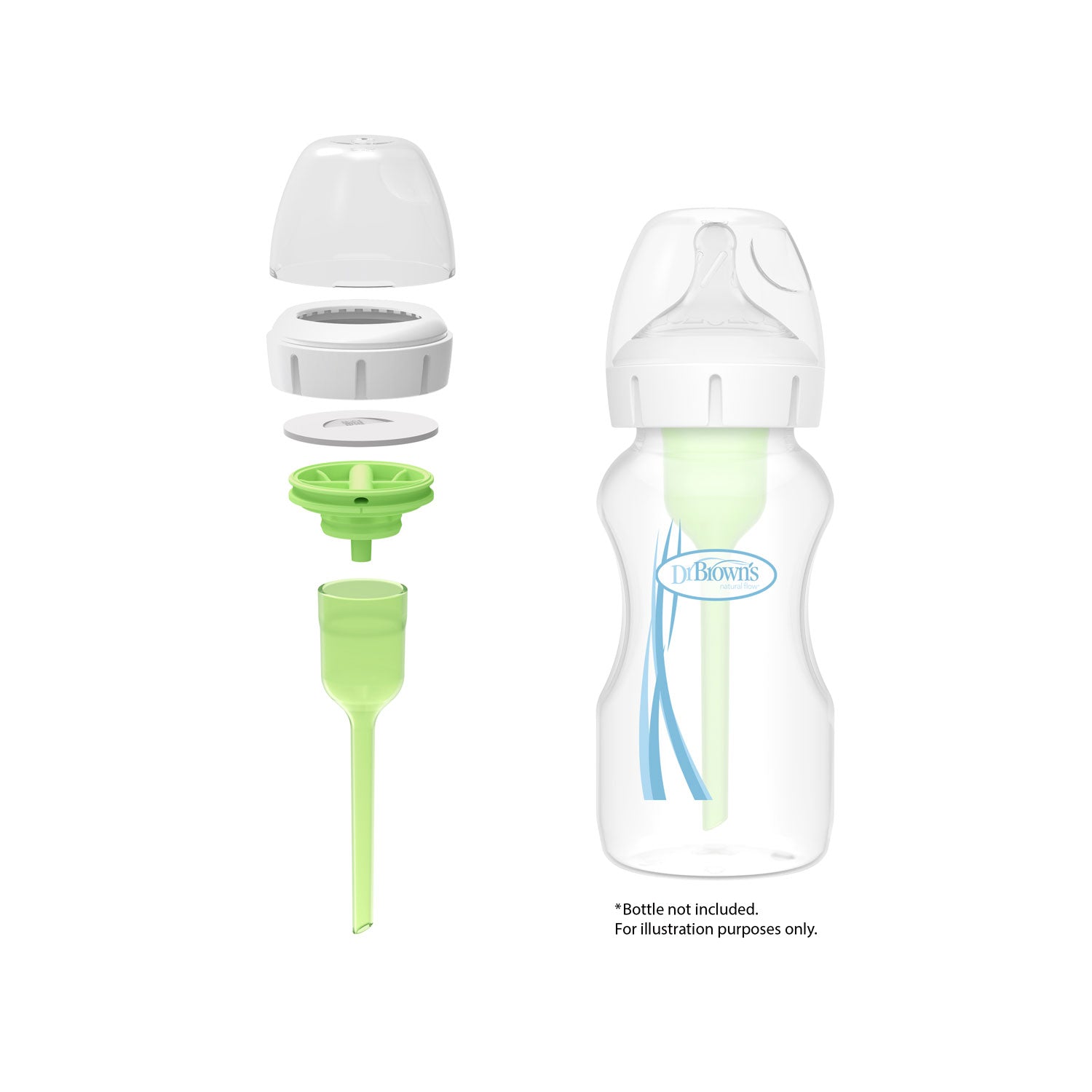 Dr. Brown's Natural Flow Options+ Wide-Neck Baby Bottle Conversion Kit. 9oz