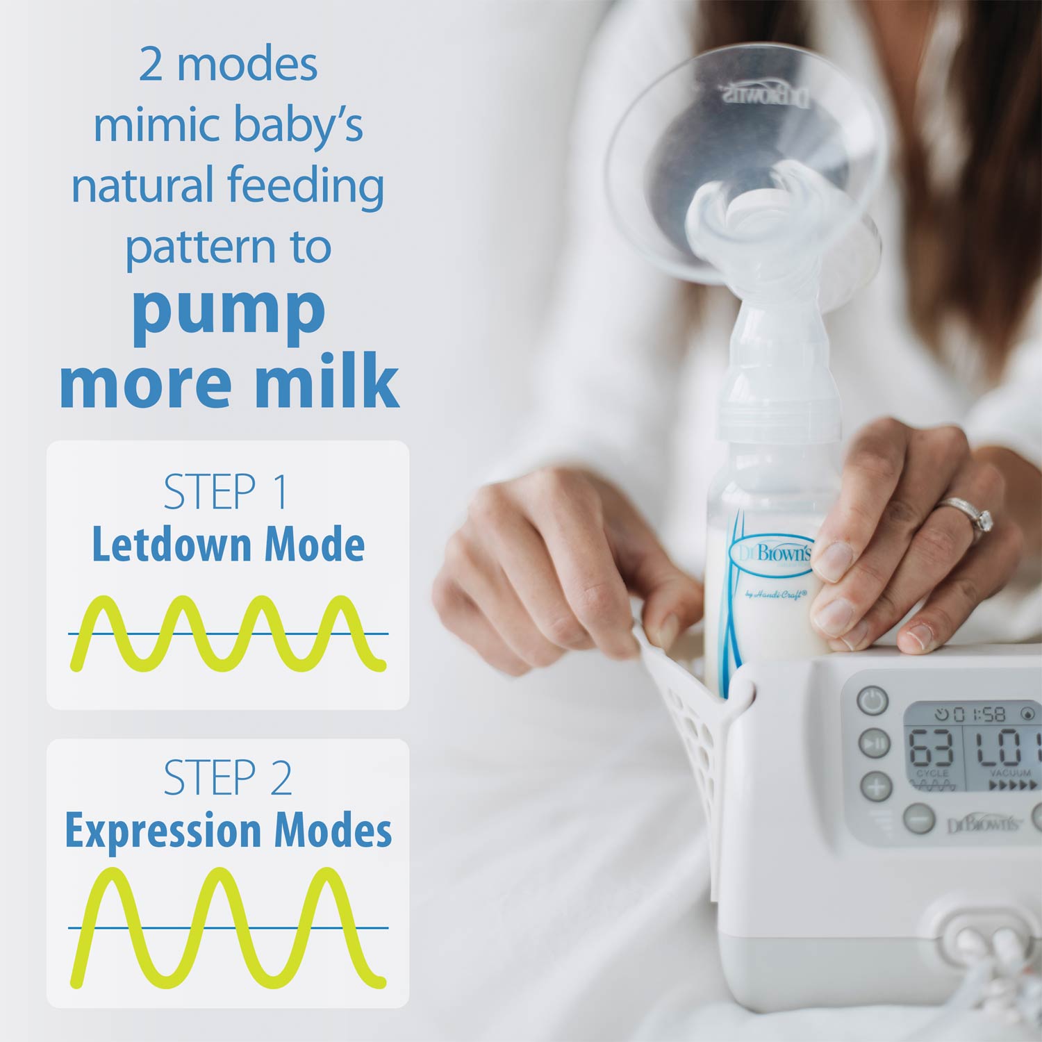Dr. Brown's Customflow Double Electric Quiet Breast Pump with SoftShape Silicone Shields - Image 3