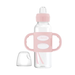 Dr. Brown's Milestones Narrow Sippy Spout Bottle with Silicone Handles. 8 oz/250 mL