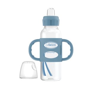 Dr. Brown's Milestones Narrow Sippy Spout Bottle with Silicone Handles. 8 oz/250 mL