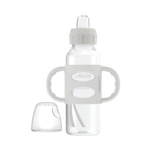 Dr. Brown's Milestones Narrow Sippy Spout Bottle with Silicone Handles. 8 oz/250 mL
