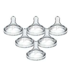 Dr. Brown's Natural Flow Wide-Neck Baby Bottle Silicone Nipple. Level Preemie. 6-Pack