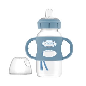 Dr. Brown's Milestones Wide-Neck Sippy Spout Bottle with Silicone Handles. 9 oz/270 mL