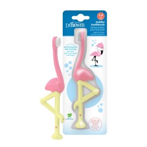 Dr. Brown's Toddler Toothbrush. Flamingo. 1-Pack