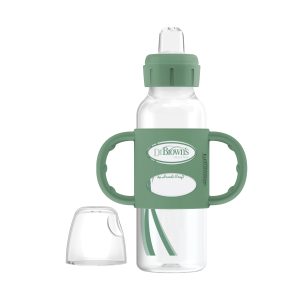 Dr. Brown's Milestones Narrow Sippy Spout Bottle with Silicone Handles. 8 oz/250 mL