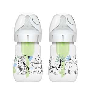 Dr. Brown's Natural Flow Anti-Colic Options+ Wide-Neck Baby Bottle. 5oz/150mL. 2-Pack