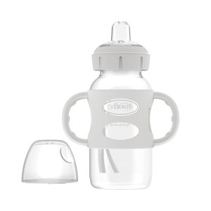 Dr. Brown's Milestones Wide-Neck Sippy Spout Bottle with Silicone Handles. 9 oz/270 mL