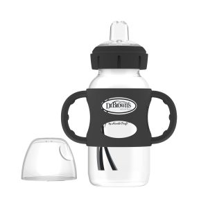 Dr. Brown's Milestones Wide-Neck Sippy Spout Bottle with Silicone Handles. 9 oz/270 mL
