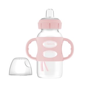 Dr. Brown's Milestones Wide-Neck Sippy Spout Bottle with Silicone Handles. 9 oz/270 mL